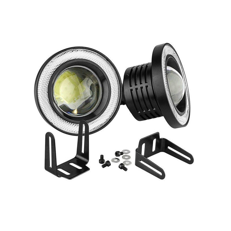 SOCAL-LED LIGHTING مصابيح ضباب LED SOCAL-LED إضاءة بيضاء باردة 3.5 بوصة دائرية COB لمبة بروجيكتور عين الملائكة عالية القوة ساطعة حلقة DRL هالة، عبوة من 2 - Image 2